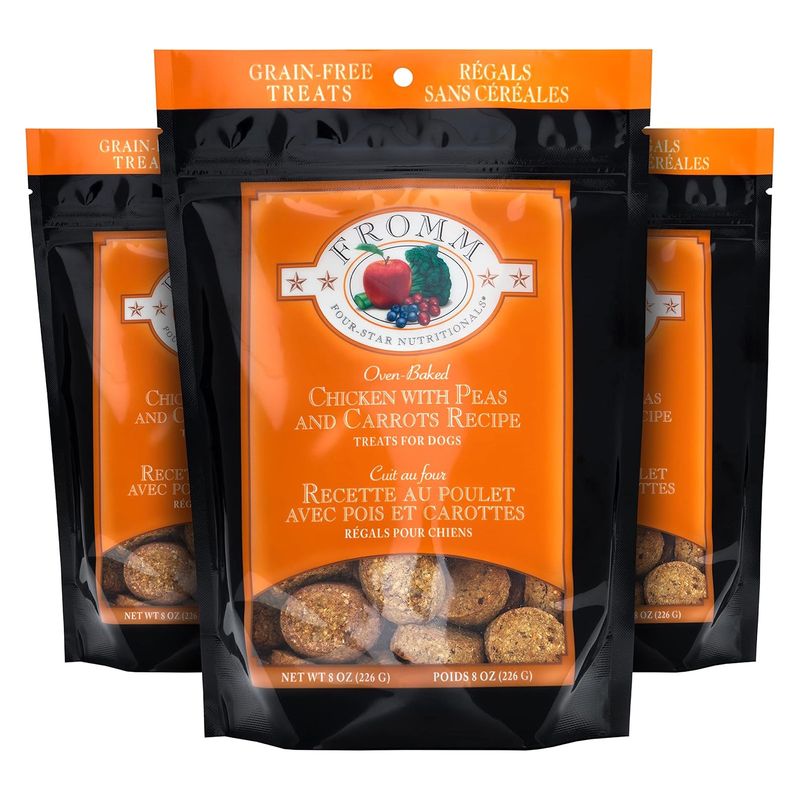Fromm Four-Star Chicken with Peas and Carrots Dog Treats (8 oz) 3-Pack