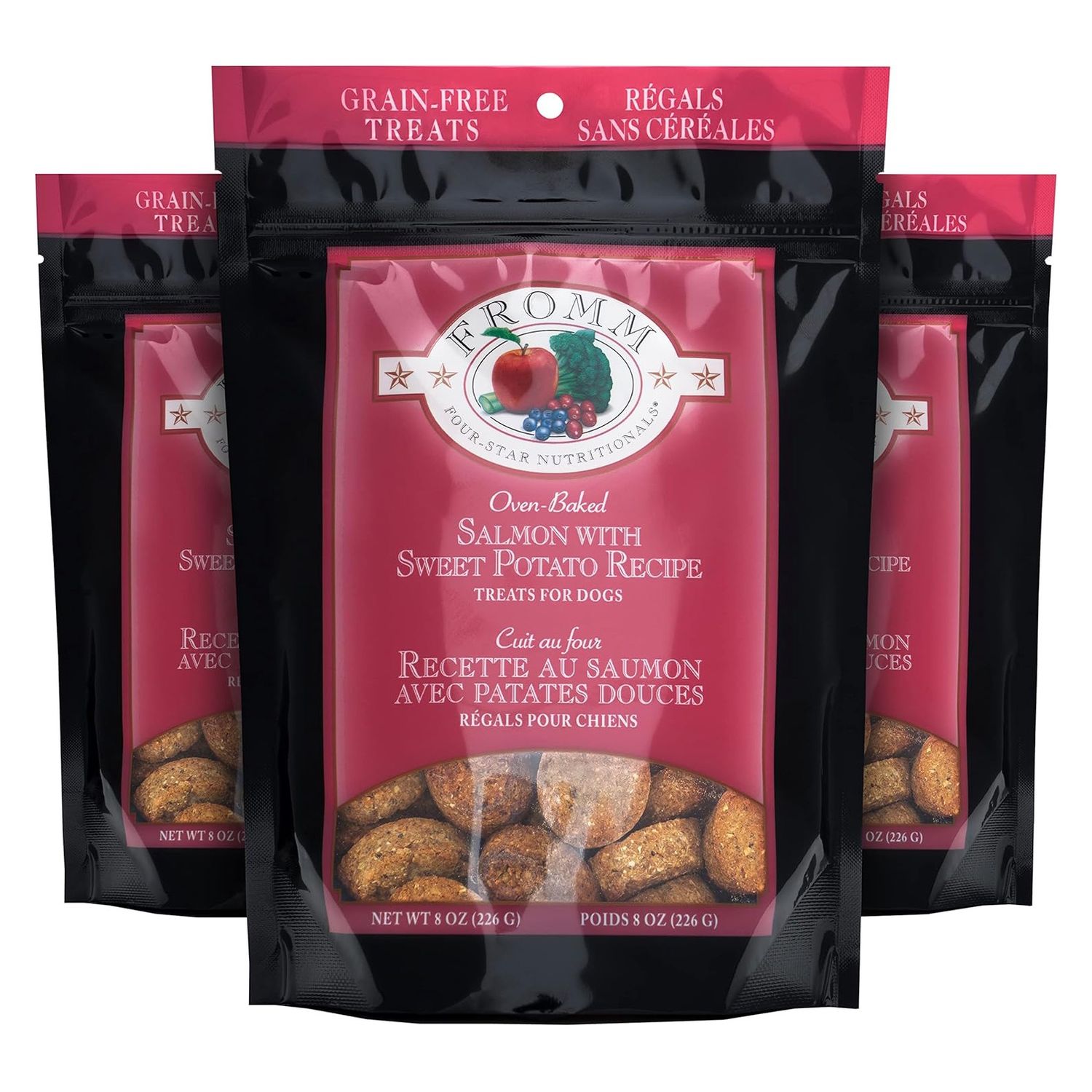 Fromm Four-Star Salmon with Sweet Potato Dog Treats (8 oz) 3-Pack