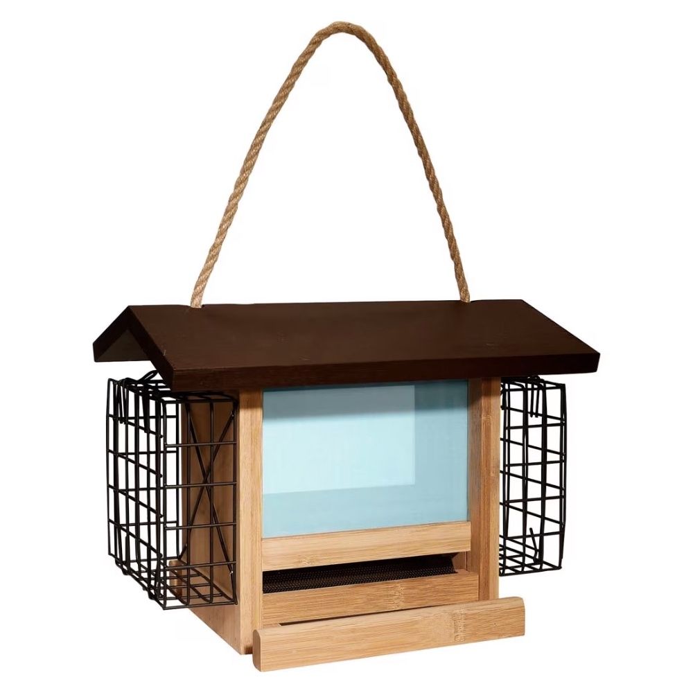 Ultimate Renewable BAMBOO Contemporary Ranch Feeder with suet feeders