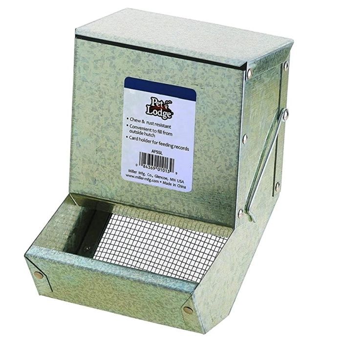 Pet Lodge Galvanized Feeder w/Sifter Bottom &amp; Lid (5 in)