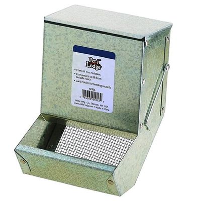 Pet Lodge Galvanized Feeder w/Sifter Bottom &amp; Lid (5 in) Liberty Farm Home &amp; Garden Galion Ohio