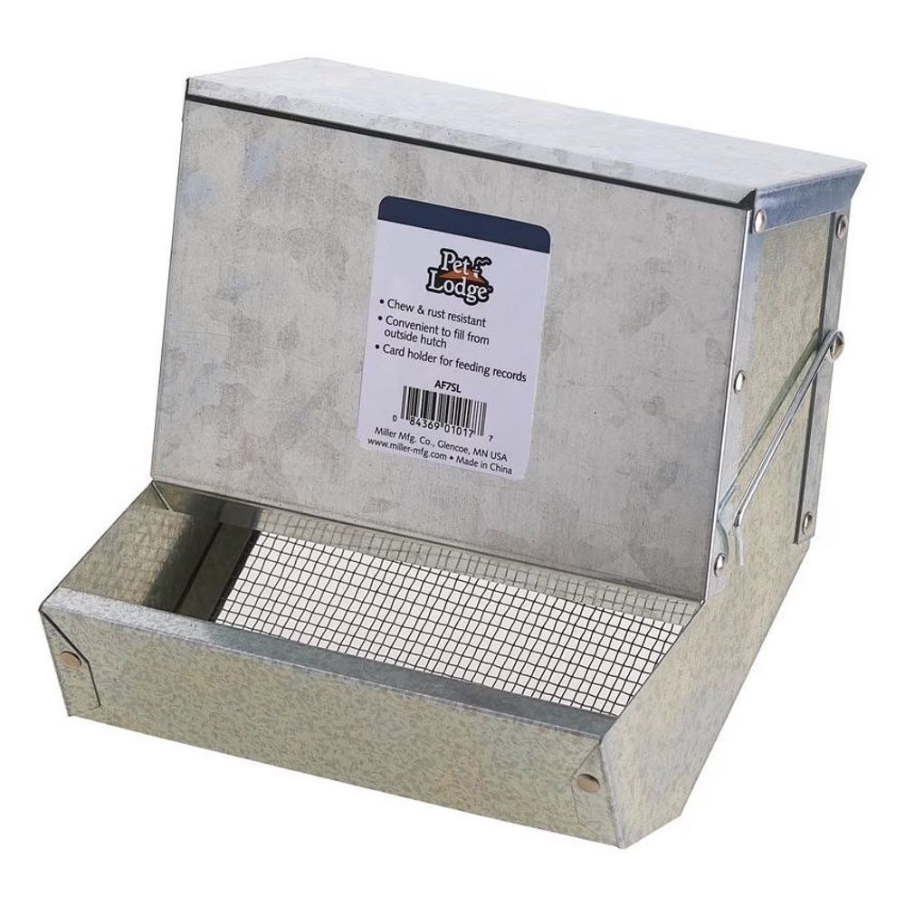 Pet Lodge Galvanized Feeder w/Sifter Bottom &amp; Lid (7 in)