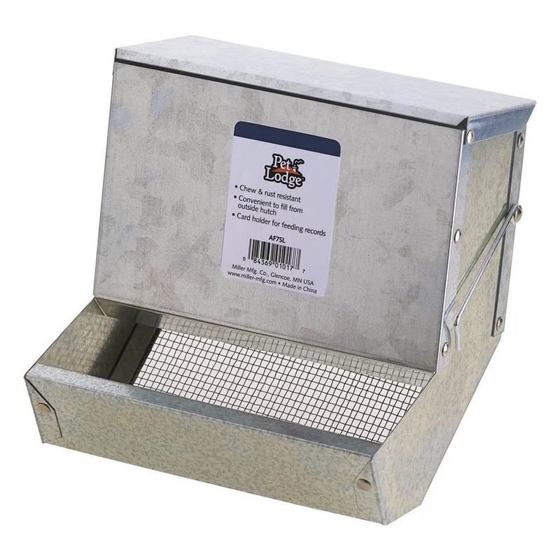 Pet Lodge Galvanized Feeder w/Sifter Bottom &amp; Lid (7 in)
