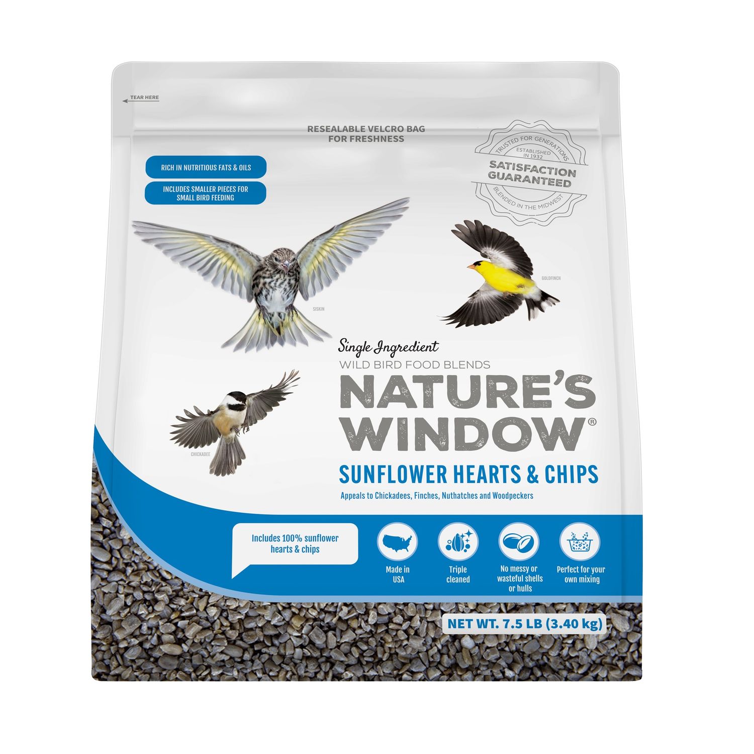 Nature’s Window Sunflower Hearts &amp; Chips (7.5 lb)