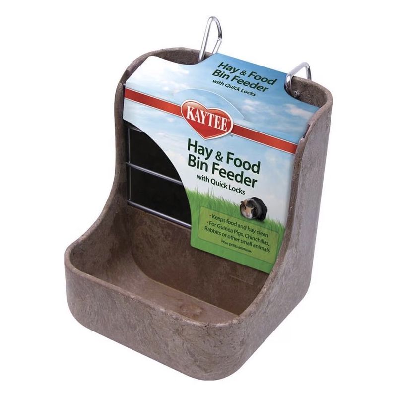 Kaytee Hay &amp; Food Bin Feeder With Quick Locks
