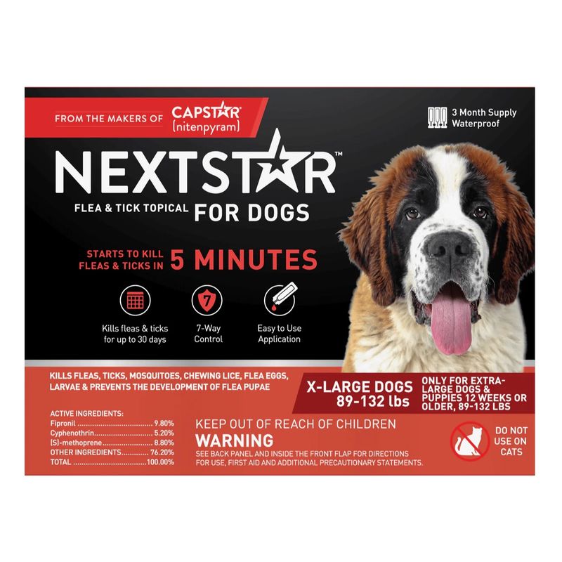 NEXTSTAR® Flea &amp; Tick Topical for Dogs (89 - 132 lb) 3 Month Supply