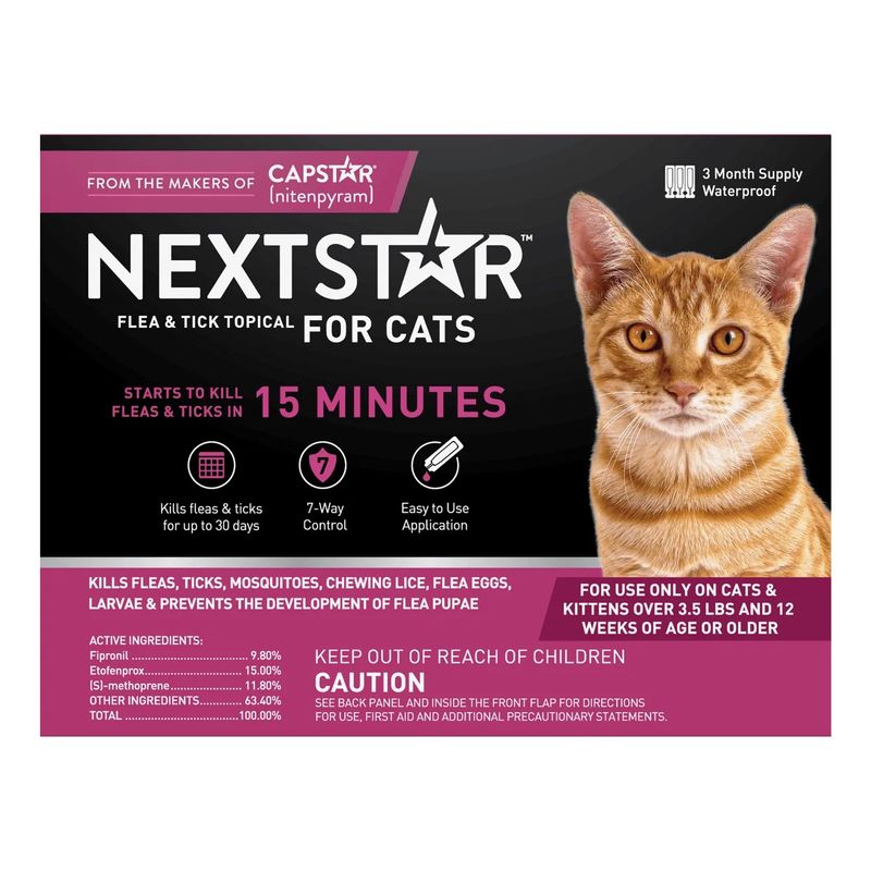 NEXTSTAR® Flea &amp; Tick Topical for Cats (Over 3.5 lb) 3 Month Supply