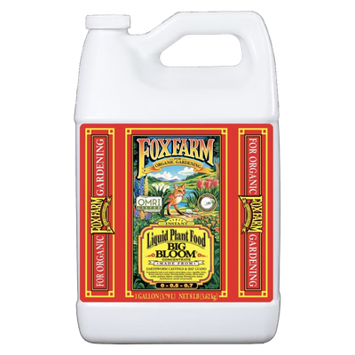 Front view of FoxFarm Big Bloom liquid fertilizer 1 gallon bottle — LibertyFHG Galion OH