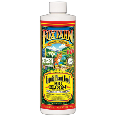 Front view of FoxFarm Big Bloom liquid fertilizer 1 pint bottle — LibertyFHG Galion OH