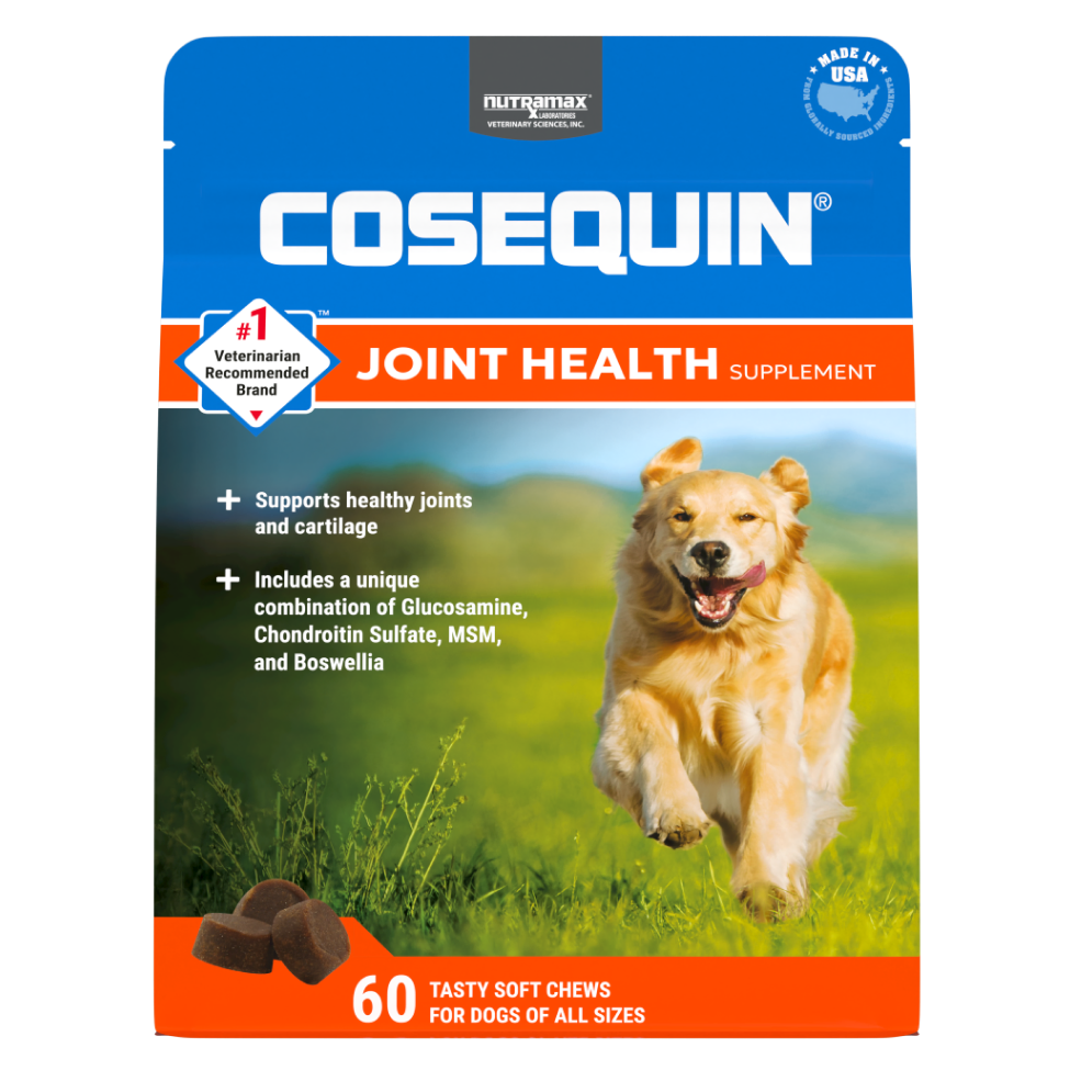 Cosequin Joint Health Supplement for Dogs Soft Chews with Glucosamine, Chondroitin, MSM, and Boswellia (60 Count)
