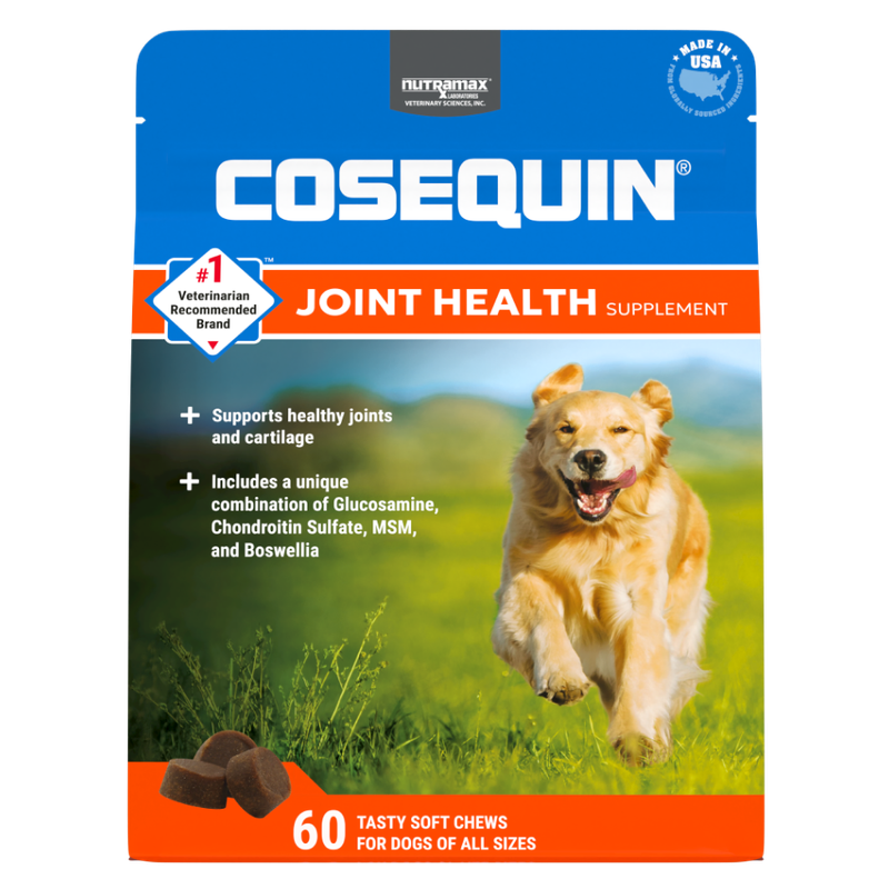 Cosequin Joint Health Supplement for Dogs Soft Chews with Glucosamine, Chondroitin, MSM, and Boswellia (60 Count)
