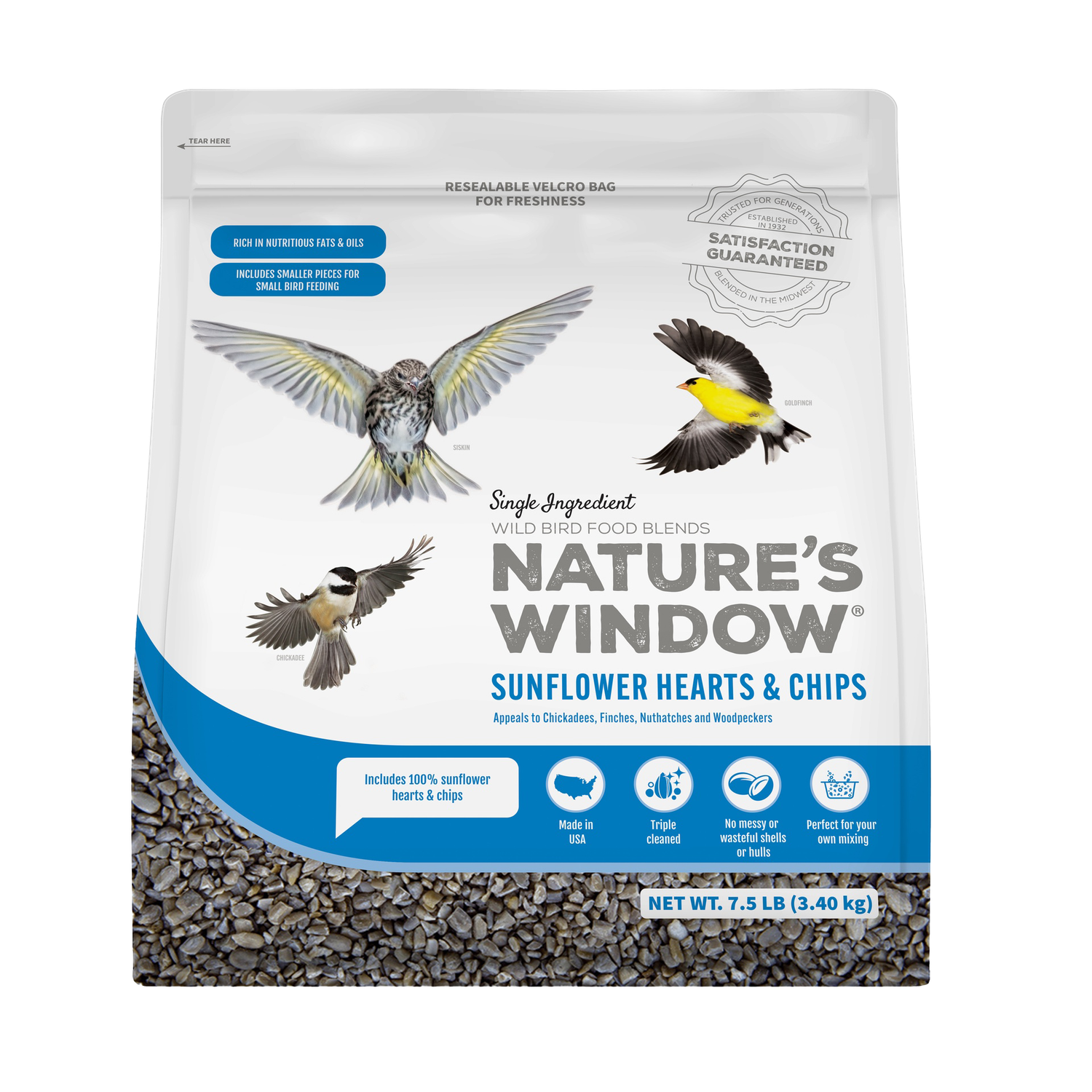 Nature’s Window Sunflower Hearts &amp; Chips (7.5 lb)