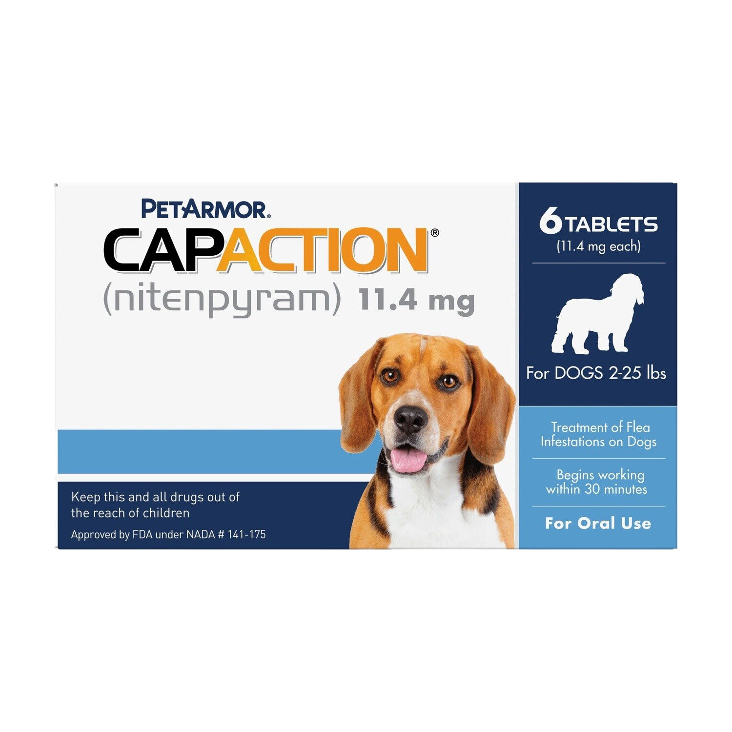 PetArmor® CAPACTION® (nitenpyram) Oral Flea Treatment for Dogs (2 - 25 lb) 6-Tablets