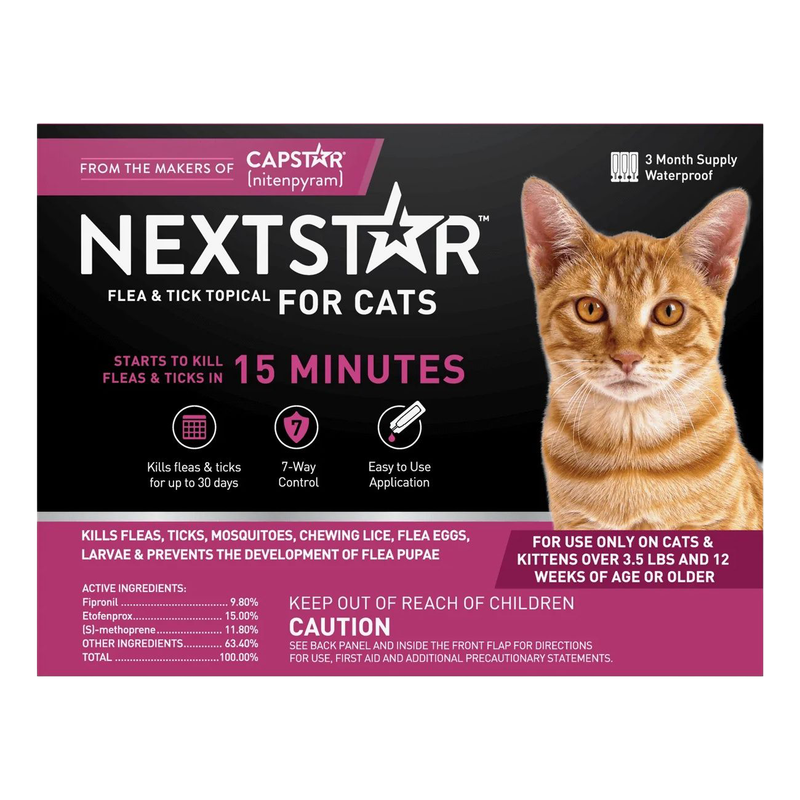 NEXTSTAR® Flea &amp; Tick Topical for Cats (Over 3.5 lb) 3 Month Supply