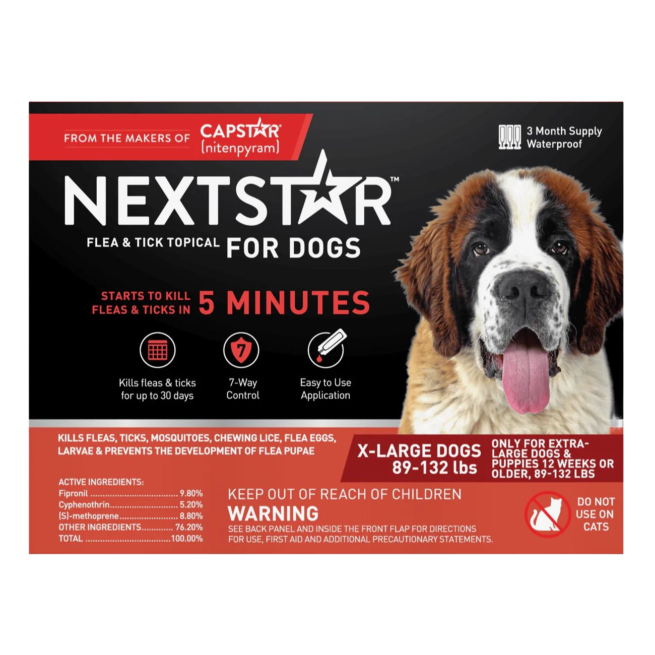 NEXTSTAR® Flea &amp; Tick Topical for Dogs (89 - 132 lb) 3 Month Supply