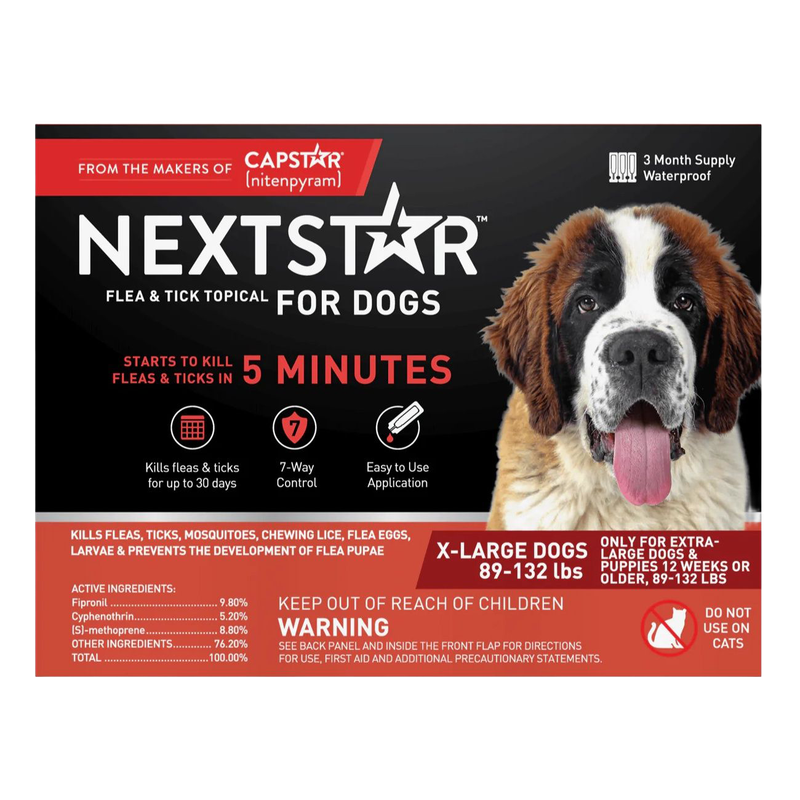 NEXTSTAR® Flea &amp; Tick Topical for Dogs (89 - 132 lb) 3 Month Supply