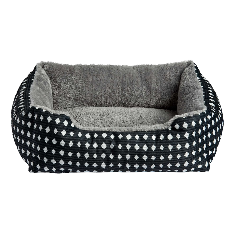 Vibrant Life Dog &amp; Cat Bed Black &amp; White Diamonds(19&quot; × 15&quot;)