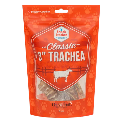 This &amp; That Snack Station 3&quot; Beef Trachea Treats (6-Pack)