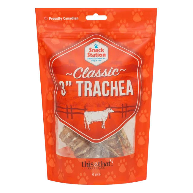 This &amp; That Snack Station 3&quot; Beef Trachea Treats (6-Pack)