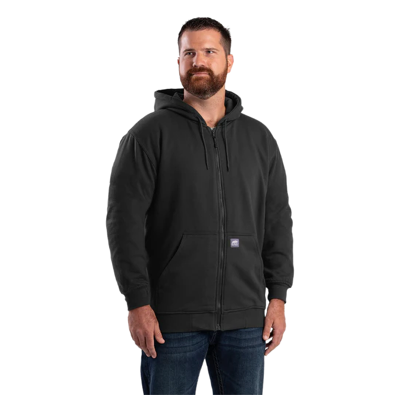 BERNE Heritage Thermal-Lined Full-Zip Hooded Sweatshirt (Black)