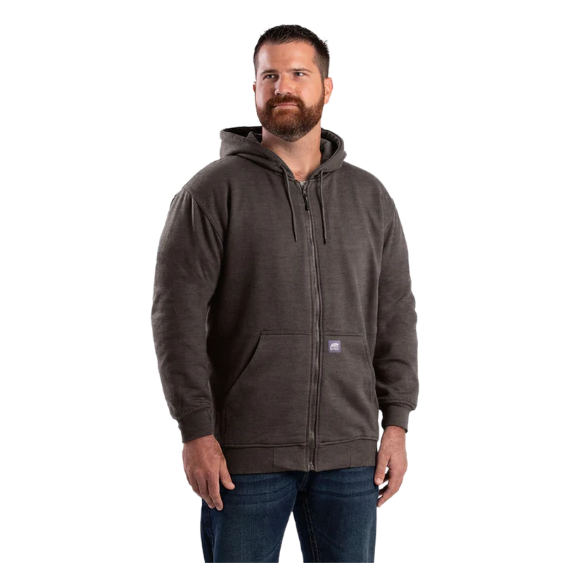 BERNE Heritage Thermal-Lined Full-Zip Hooded Sweatshirt (Charcoal)