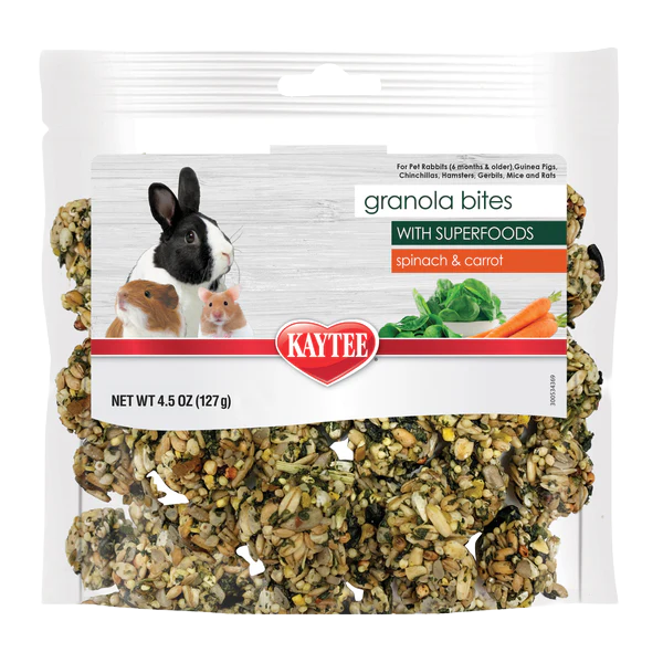 Kaytee Granola Bites with Superfoods – Spinach &amp; Carrot (4.5 oz)