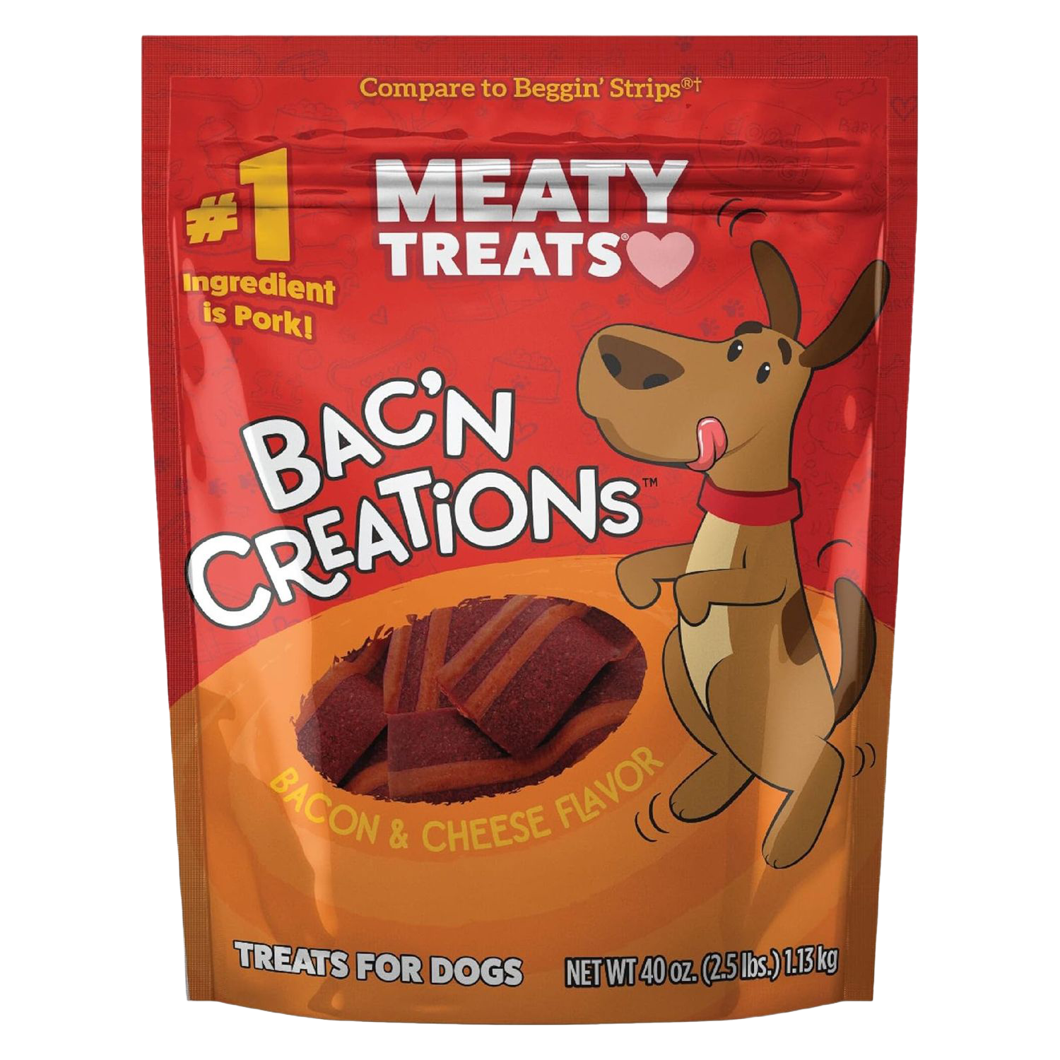 Meaty Treats Bac&#39;N Creations Bacon &amp; Cheese (40 oz)