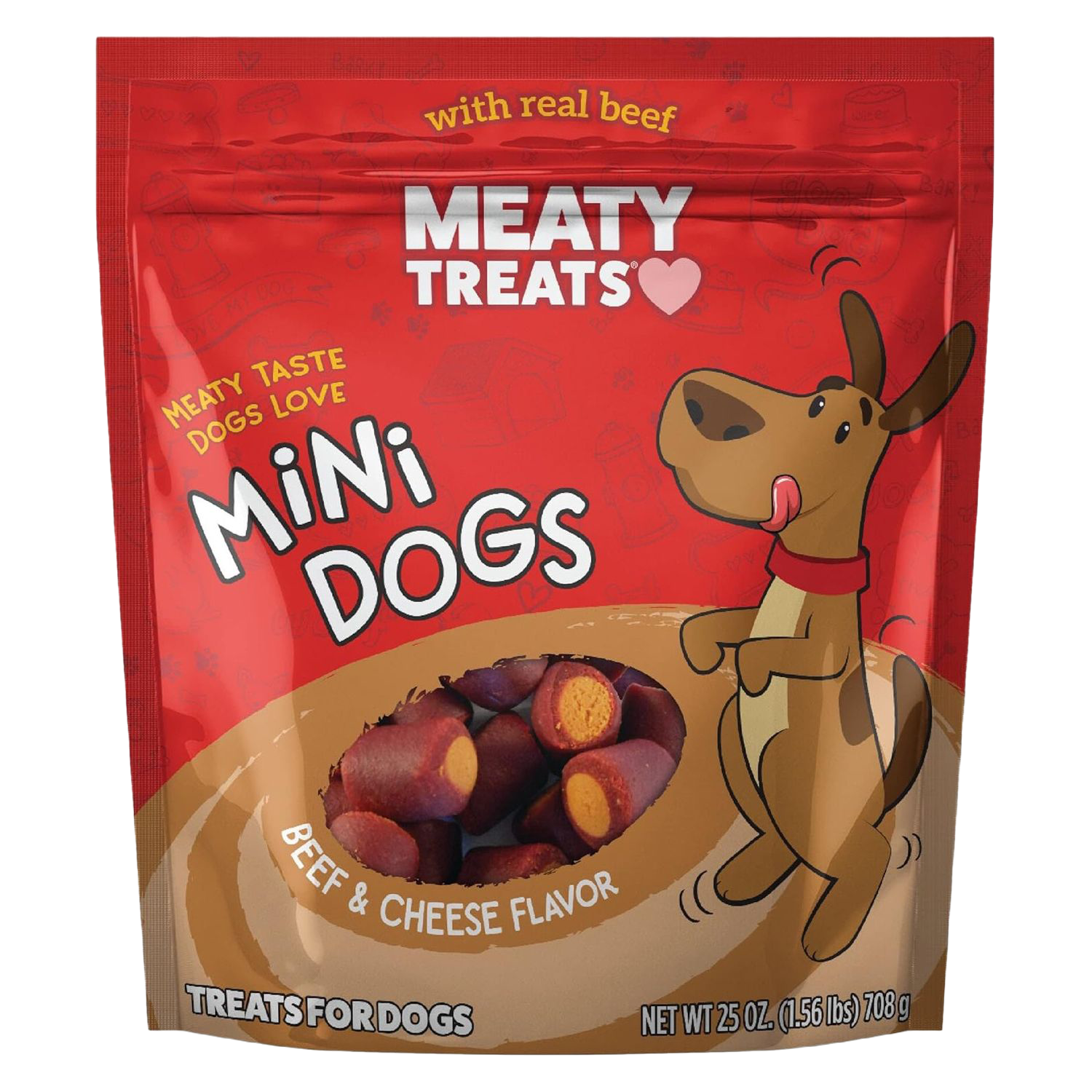 Meaty Treats Mini Dogs Beef &amp; Cheese (25 oz)