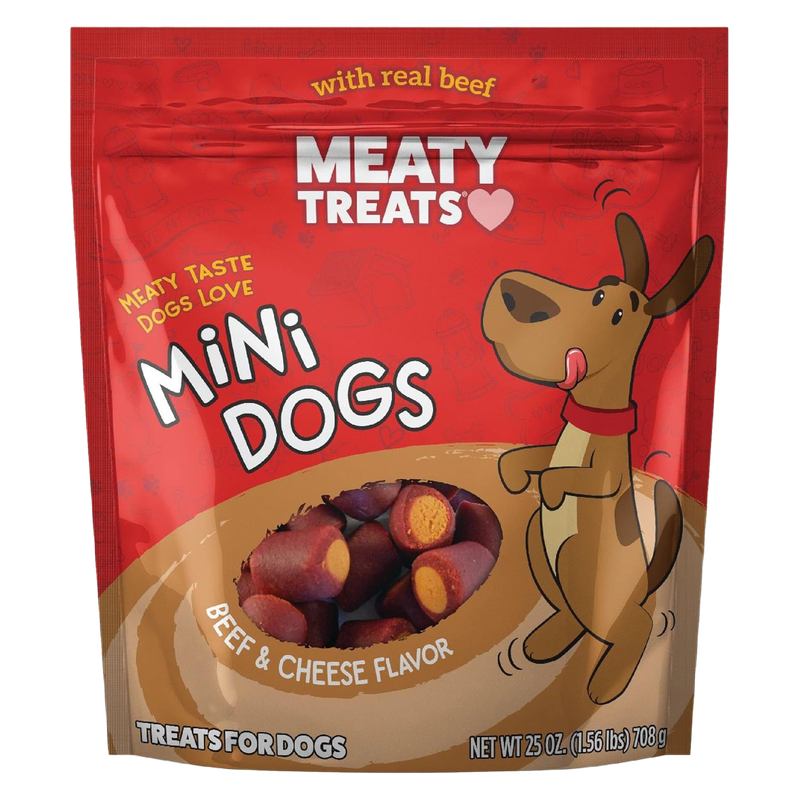 Meaty Treats Mini Dogs Beef &amp; Cheese (25 oz)