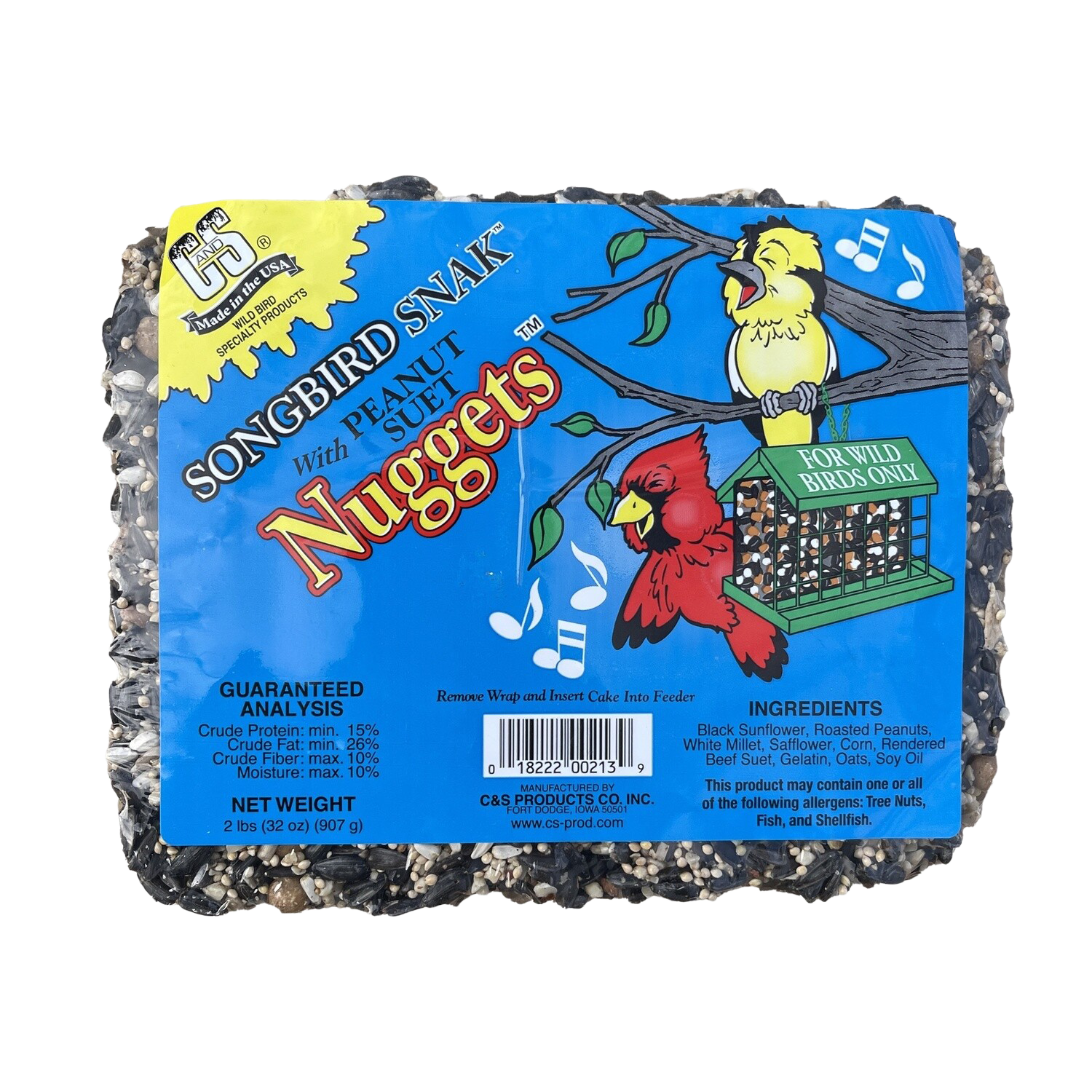 C&amp;S Songbird Snak™ with Peanut Suet Nuggets™ 2 lb