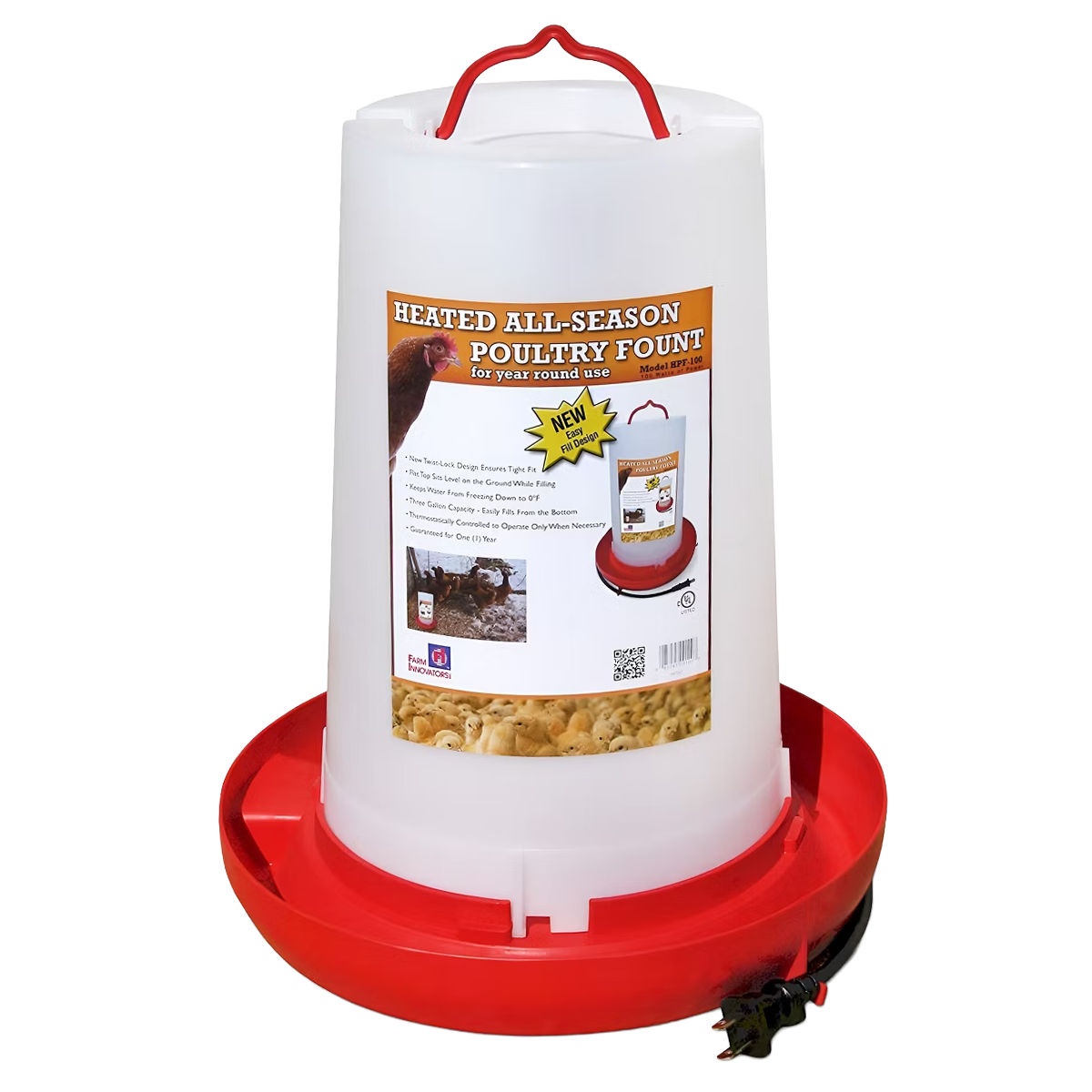 Heated poultry fountain 3 gallon 100 watt — LibertyFHG Galion OH