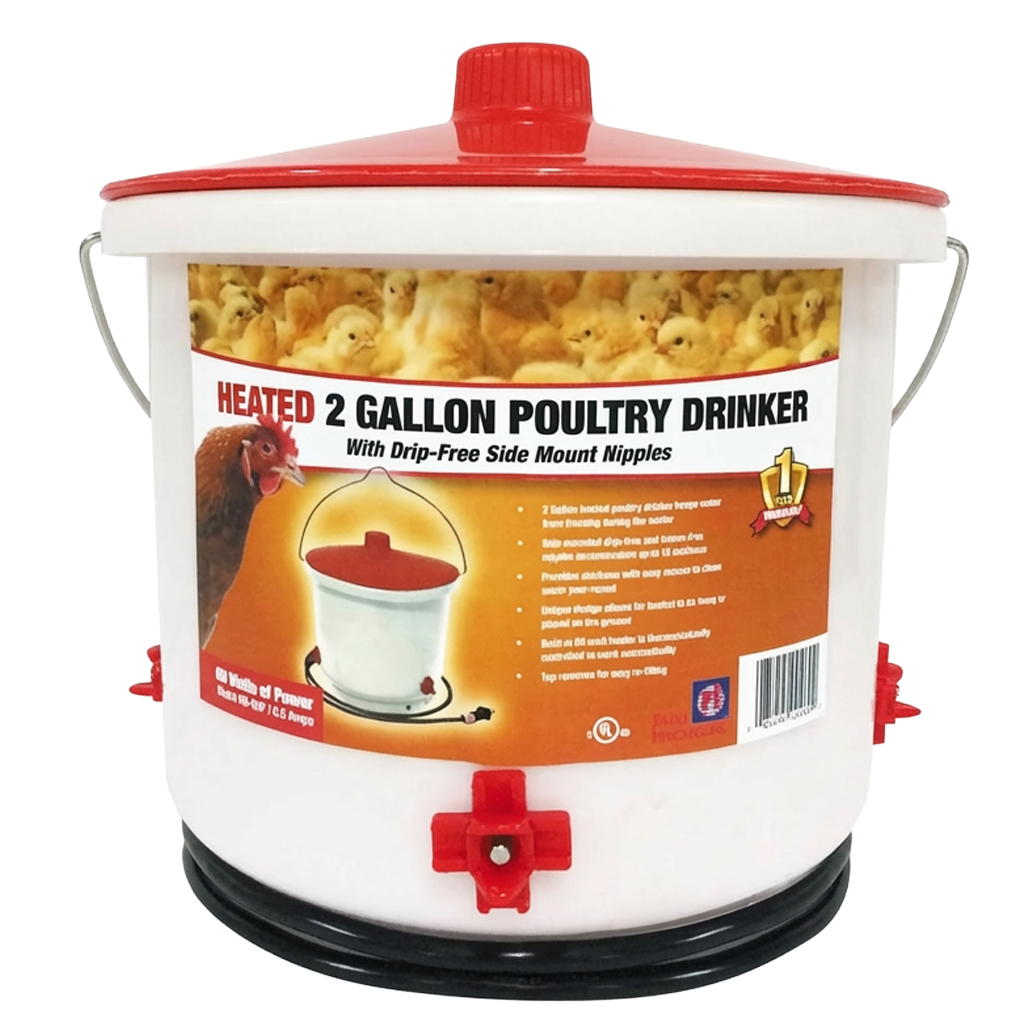 Heated poultry drinker 2 gallon 60 watt — LibertyFHG Galion OH