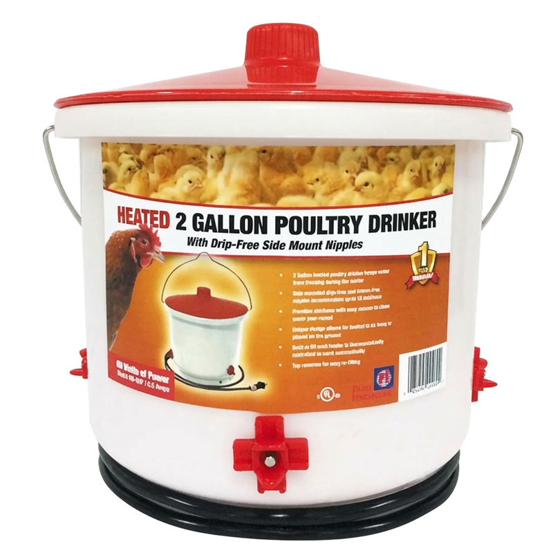 Heated poultry drinker 2 gallon 60 watt — LibertyFHG Galion OH