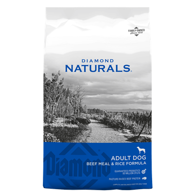 Front view of Diamond Naturals Adult Dog Beef Meal &amp; Rice Formula 40 lb bag