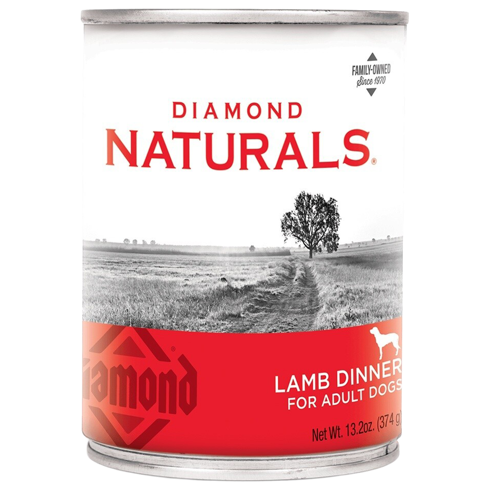 Front view of Diamond Naturals Lamb Dinner wet dog food — 13.2 oz can