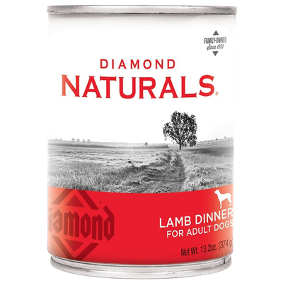 Front view of Diamond Naturals Lamb Dinner wet dog food — 13.2 oz can