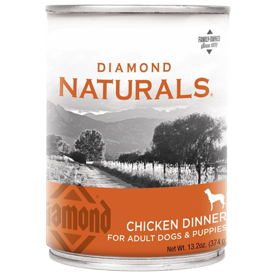 Front view of Diamond Naturals Chicken Dinner wet dog food — 13.2 oz can