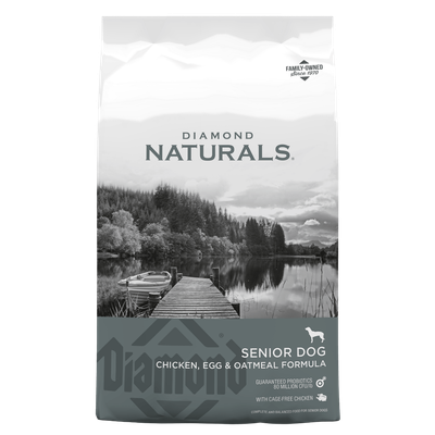 Front view of Diamond Naturals Senior Dog Chicken, Egg &amp; Oatmeal Formula 35 lb bag