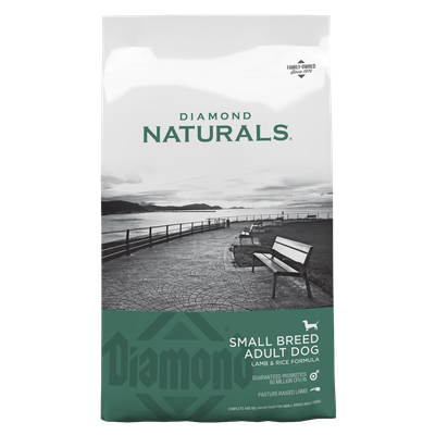 Front view of Diamond Naturals Small Breed Adult Lamb &amp; Rice Formula 18 lb bag