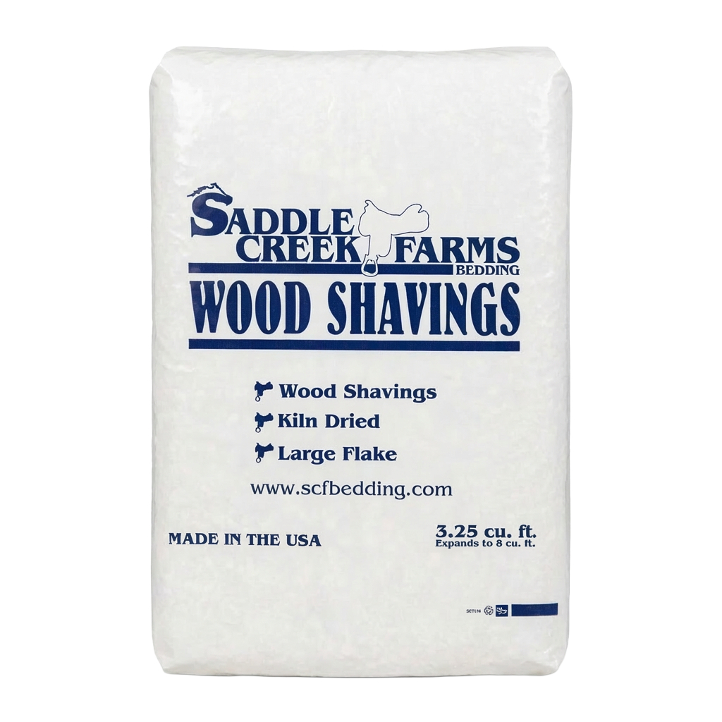 Front view of SCF Large Flake premium horse bedding bag — Liberty Farm, Home &amp; Garden