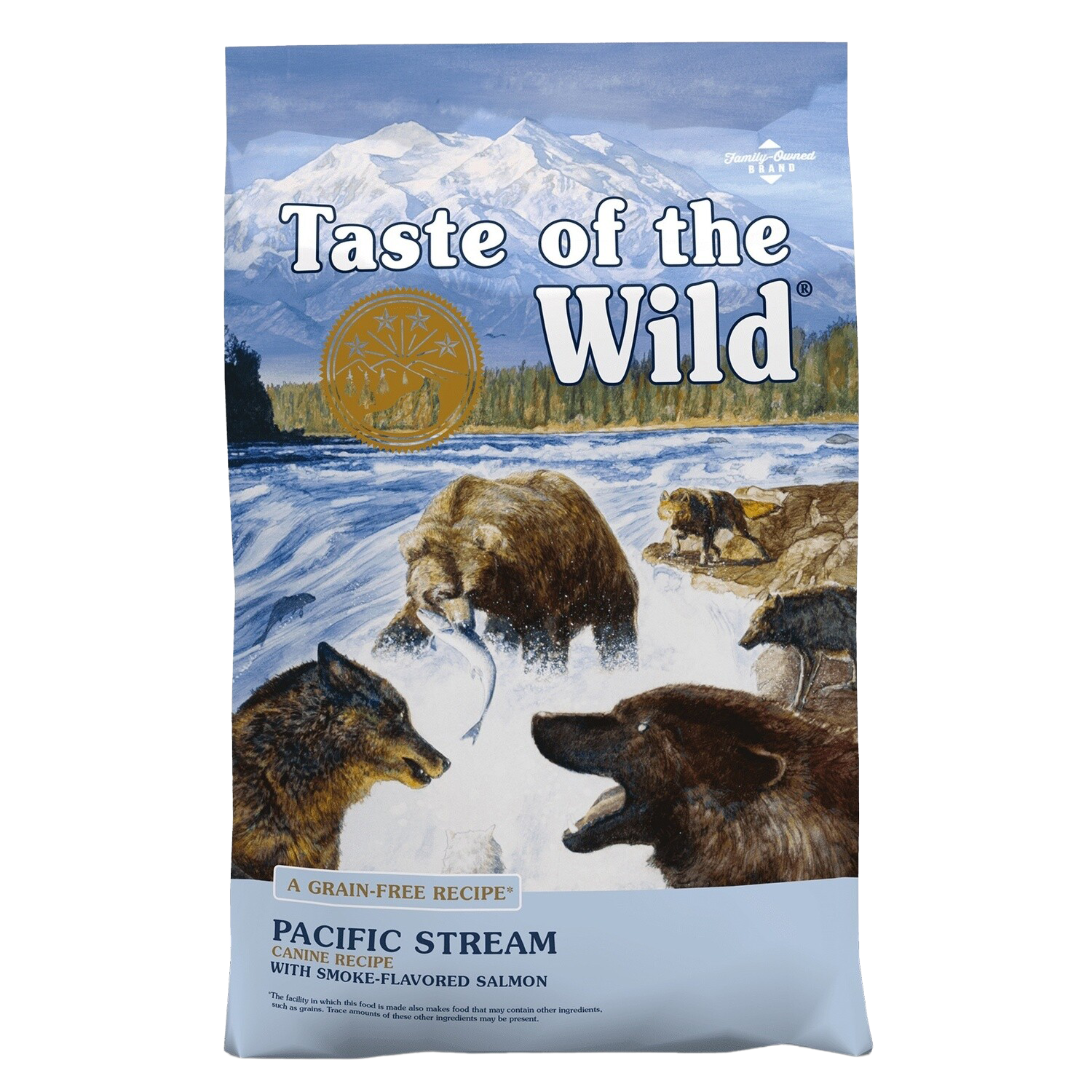 Front view of Taste of the Wild Pacific Stream Dog Food 5 lb bag — Liberty Farm, Home &amp; Garden