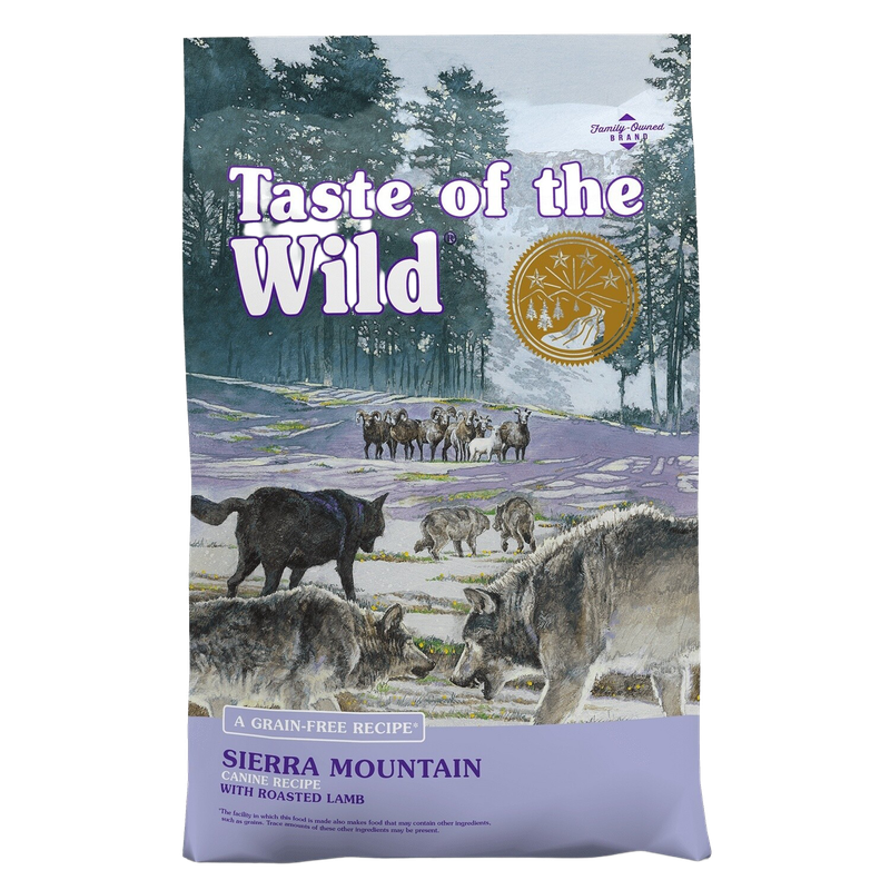 Front view of Taste of the Wild Sierra Mountain Dog Food 28 lb bag — Liberty Farm, Home &amp; Garden