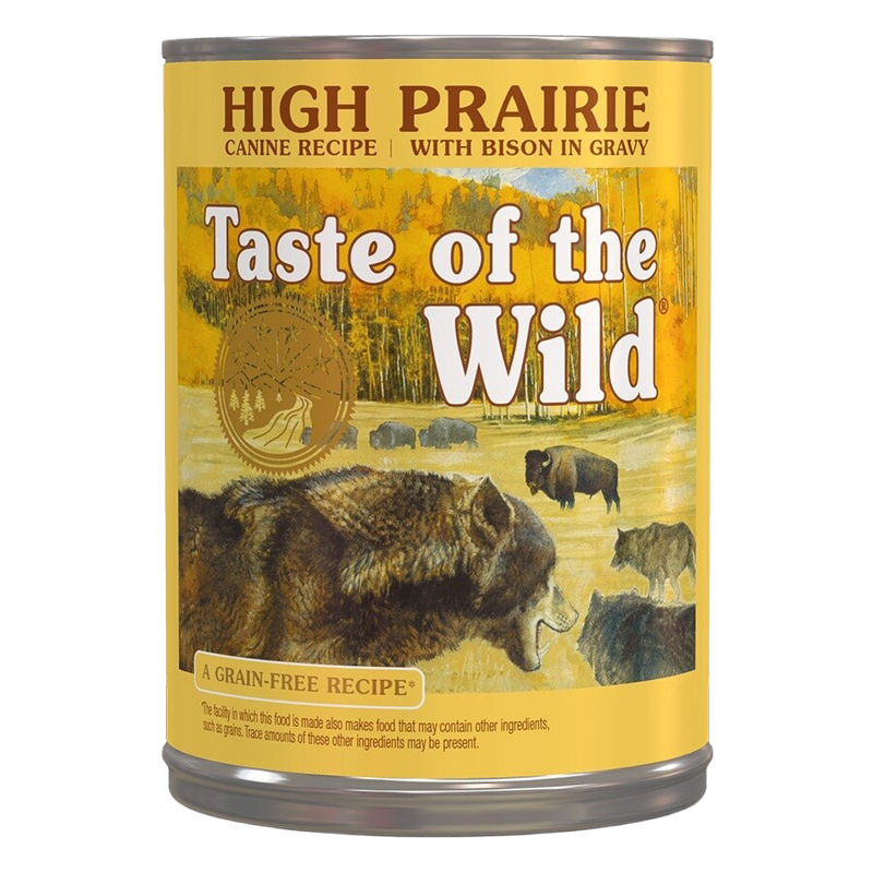 Front view of Taste of the Wild High Prairie Wet Dog Food 13.2 oz can — Liberty Farm, Home &amp; Garden