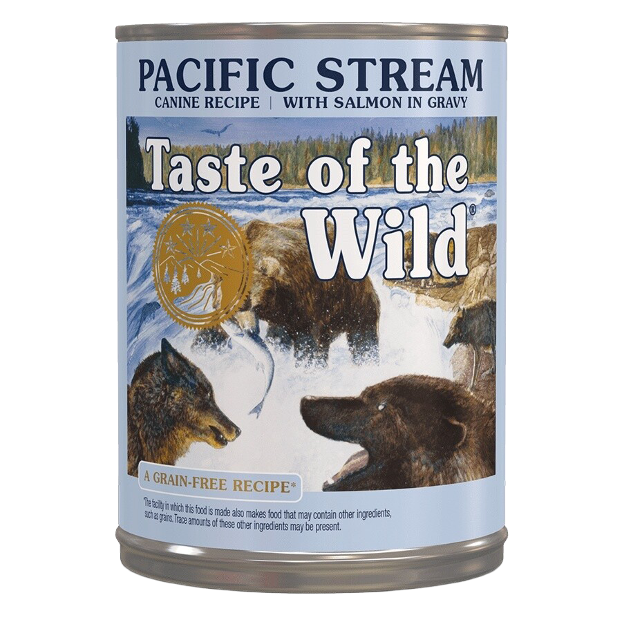 Front view of Taste of the Wild Pacific Stream Wet Dog Food 13.2 oz can — Liberty Farm, Home &amp; Garden
