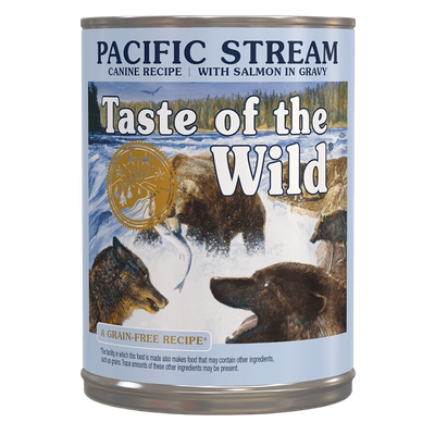 Front view of Taste of the Wild Pacific Stream Wet Dog Food 13.2 oz can — Liberty Farm, Home &amp; Garden
