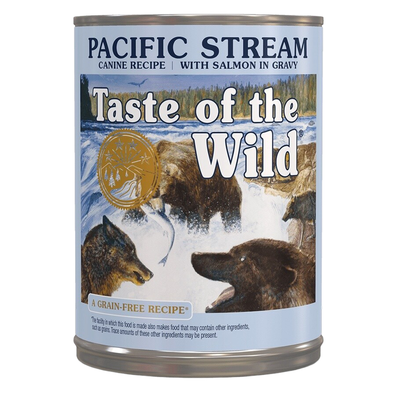 Front view of Taste of the Wild Pacific Stream Wet Dog Food 13.2 oz can — Liberty Farm, Home &amp; Garden