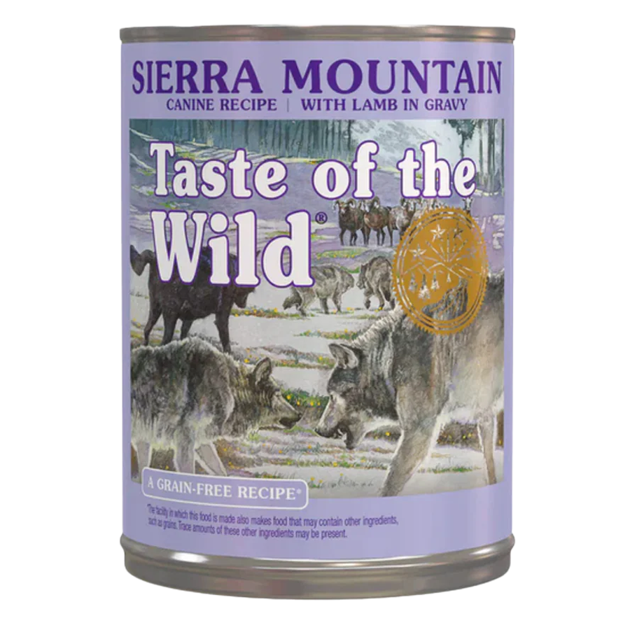 Front view of Taste of the Wild Sierra Mountain Wet Dog Food 13.2 oz can — Liberty Farm, Home &amp; Garden