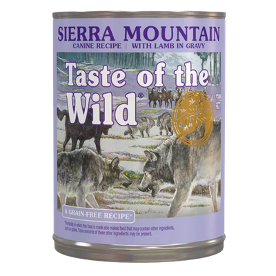 Front view of Taste of the Wild Sierra Mountain Wet Dog Food 13.2 oz can — Liberty Farm, Home &amp; Garden