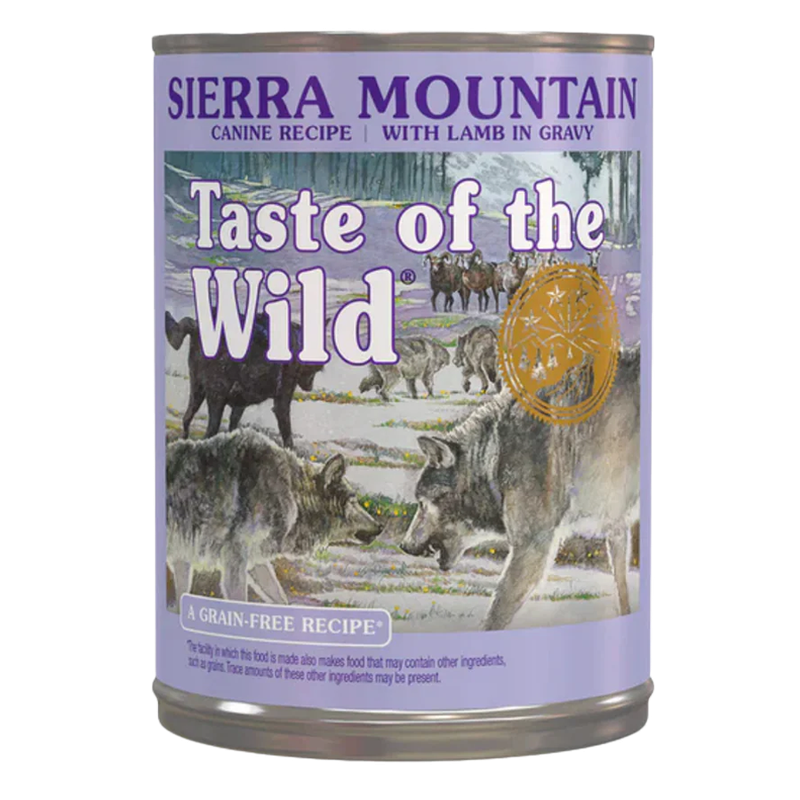 Front view of Taste of the Wild Sierra Mountain Wet Dog Food 13.2 oz can — Liberty Farm, Home &amp; Garden