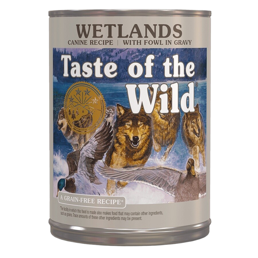 Front view of Taste of the Wild Wetlands Wet Dog Food 13.2 oz can — Liberty Farm, Home &amp; Garden